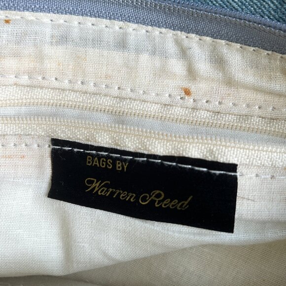 VTG Warren Reed Denim & Silver Appliqué Purse - Picture 9 of 9